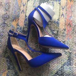 Brand new justfab sapphire blue heels